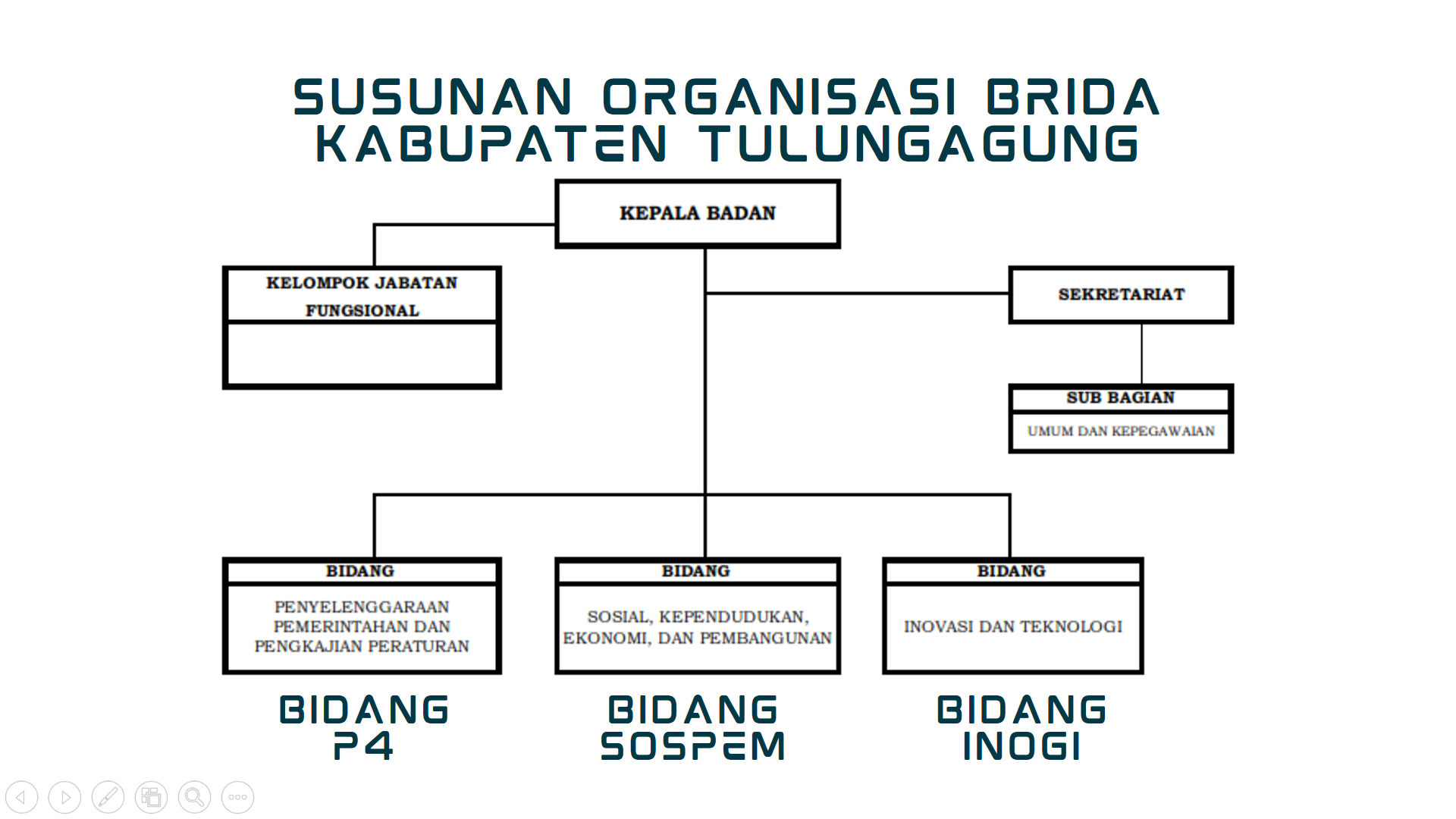 Bagan Susunan Organisasi BRIDA Kabupaten Tulungagung