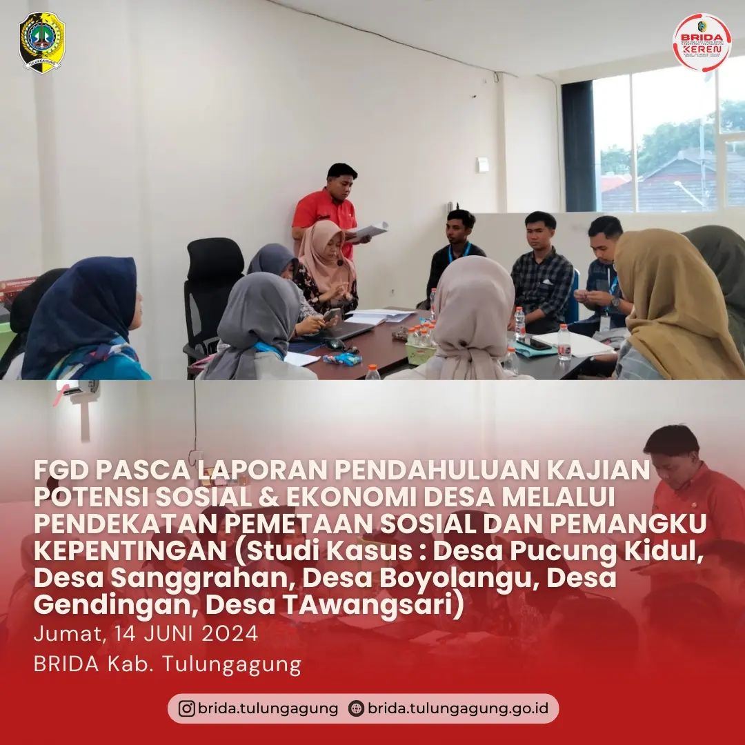 Laporan pendahauluan kajian potensi sosial ekonomi desa melalui pendekatan pemetaan sosial dan pemangku kepentingan di Kabupaten Tulungagung