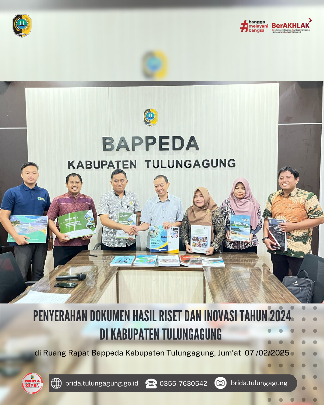 Penyerahan dokumen hasil riset dan inovasi tahun 2024 di Kabupaten Tulungagung
